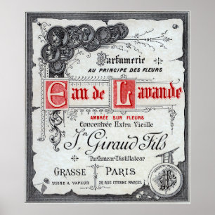 Poster ÉTIQUETTE vintage FRANÇAIS DE PARFUME