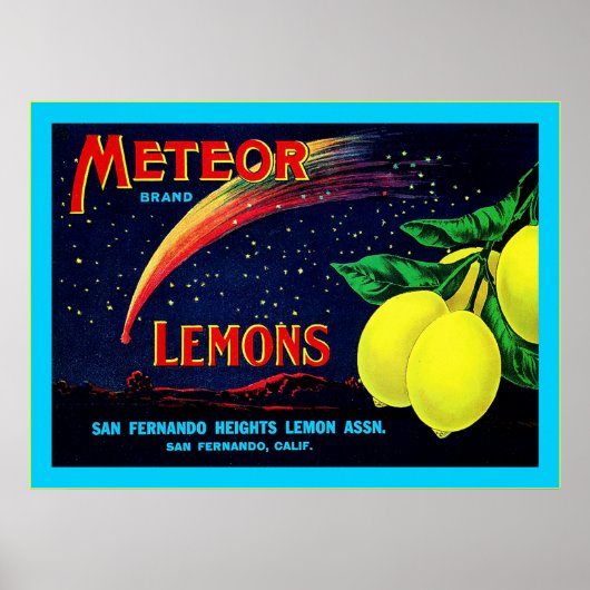 Poster Étiquette vintage Fruit (Devant)