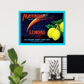 Poster Étiquette vintage Fruit (Bureau à domicile)