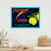 Poster Étiquette vintage Fruit (Cuisine)