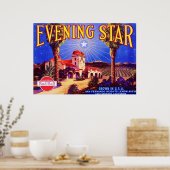 Poster Étiquette vintage Fruit (Cuisine)