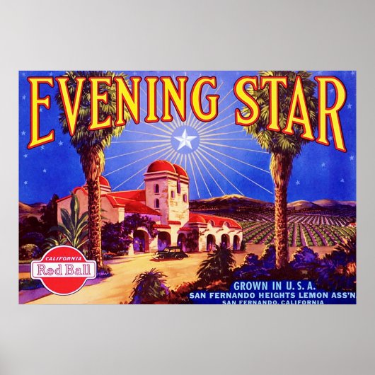 Poster Étiquette vintage Fruit (Devant)