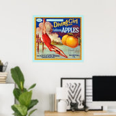 Poster Étiquette vintage Fruit (Bureau à domicile)