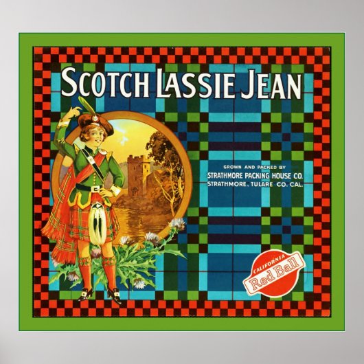 Poster Étiquette vintage Fruit (Devant)