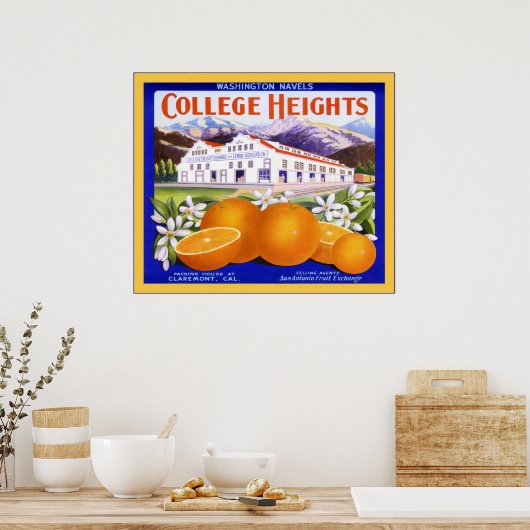 Poster Étiquette vintage Fruit (Cuisine)