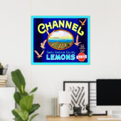 Poster Étiquette vintage Fruit (Bureau à domicile)