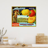 Poster Étiquette vintage Fruit (Cuisine)