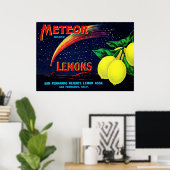 Poster Étiquette vintage Fruit (Bureau à domicile)