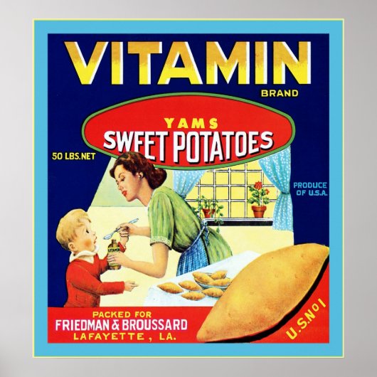 Poster Étiquette vintage Fruit (Devant)