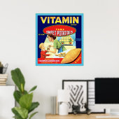 Poster Étiquette vintage Fruit (Bureau à domicile)