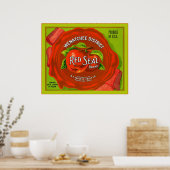 Poster Étiquette vintage Fruit (Cuisine)