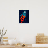 Poster Étiquettes de faveur de carte postale de fusée (Cuisine)