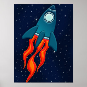 Poster Étiquettes de faveur de carte postale de fusée