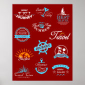 Poster Étiquettes de voyage (Devant)