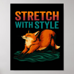 Poster Étirement avec style Pose de yoga relaxante de ren