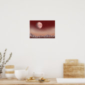 Poster Étoile aux yeux rouges flottant dans l'espace. (Cuisine)