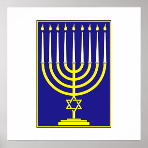Poster Étoile de David Menorah
