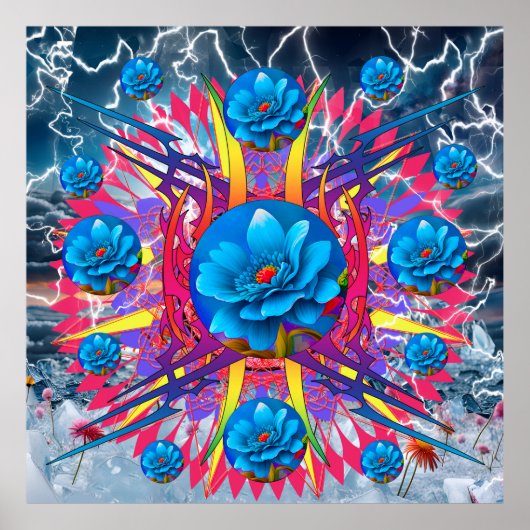 Poster Étoile de fleurs (Devant)