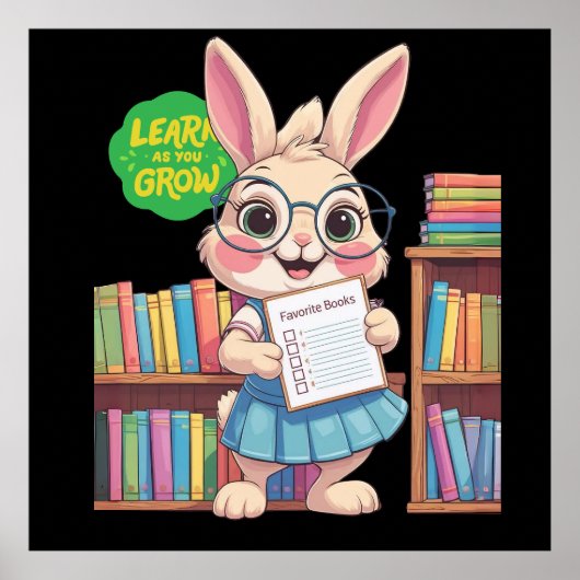 Poster 🐰📚 Étoile de la bibliothécaire en formation - Éd (Devant)