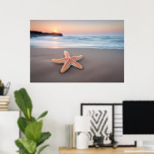 Poster Étoile de mer allongée sur une plage (Bureau à domicile)