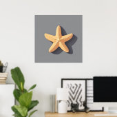 Poster Étoile de mer et son ombre (Bureau à domicile)