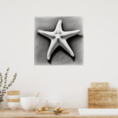 Poster Étoile de mer noire et blanche (Cuisine)
