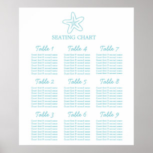 Poster Étoile de mer Planificateur de Table de Mariage 1-