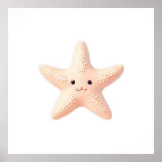 Poster Étoile de mer rose mignonne (Devant)