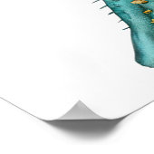 Poster Étoile de mer turquoise 24 x 24 (Coin)