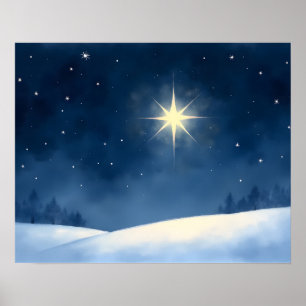Poster Étoile de Noël Hiver Merveilleux