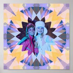 Poster Étoile de Noël personnalisée violette et jaune Pho