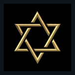 Poster Étoile d'or de David<br><div class="desc">Golden Star of David N'hésitez pas à ajouter vos propres mots et/ou photos à cet article via les grands outils de personnalisation de Zazzle. Cette conception est également disponible sur des dizaines d'autres produits. Merci de vous être arrêté ! Que Dieu vous bénisse !</div>
