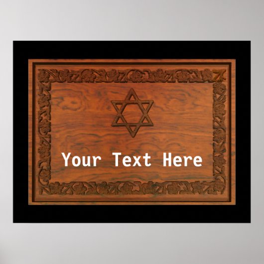 Poster Étoile en bois sculpté de David (Devant)