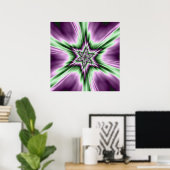 Poster Étoile en violet et en vert (Bureau à domicile)