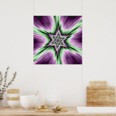 Poster Étoile en violet et en vert (Cuisine)