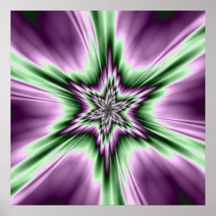 Poster Étoile en violet et en vert
