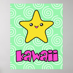 Poster étoile Kawaii