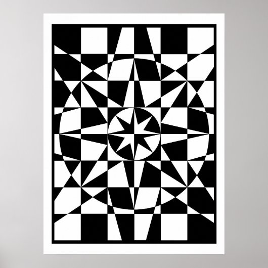 Poster étoile noire et blanche (Devant)