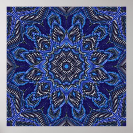 Poster Étoile rayonnante bleu clair (Devant)