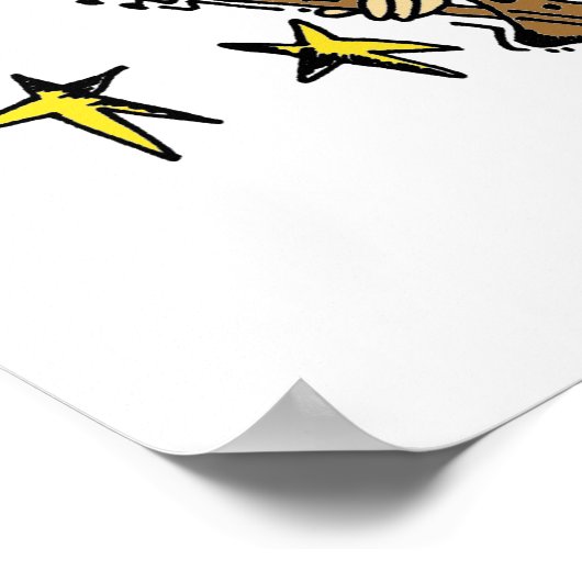 Poster Étoile rock Brunette (Coin)