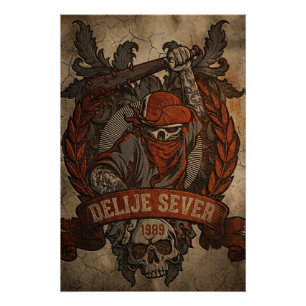 Poster Étoile rouge de Belgrade Delije Sever 1989