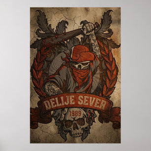 Poster Étoile rouge de Belgrade Delije Sever 1989