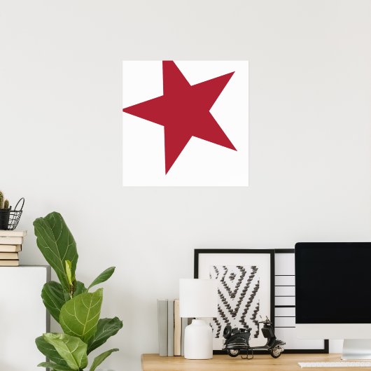 Poster Étoile rouge et blanche (Bureau à domicile)