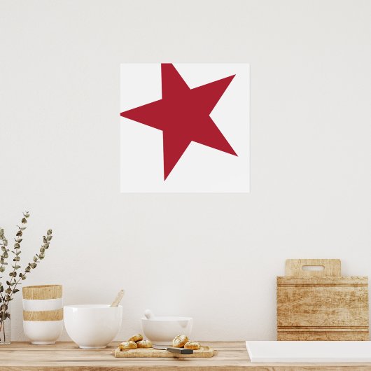 Poster Étoile rouge et blanche (Cuisine)