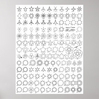 Poster Étoiles 2 Tatouage Flash