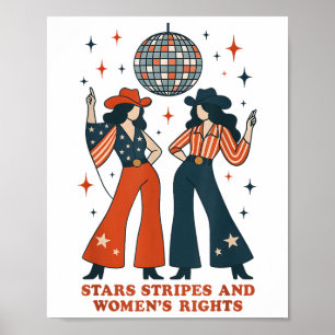 Poster Étoiles Bandes Et Droits Des Femmes 4 Juillet Égal