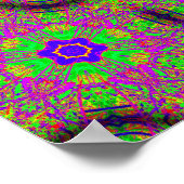 Poster étoiles bleues à six points super psychédélique (Coin)