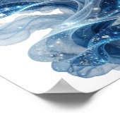 Poster Étoiles BLEUES ARGENTÉES DANS L'ESPACE Texte artis (Coin)