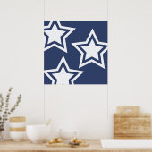 Poster Étoiles Bleues Blancs (Cuisine)