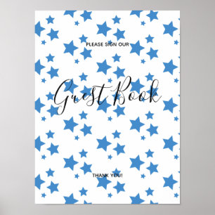 Poster Étoiles bleues Conception moderne Livre Signal Aff